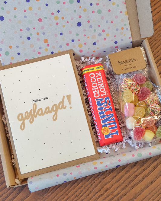 aardigheidje geslaagd snoep chocola