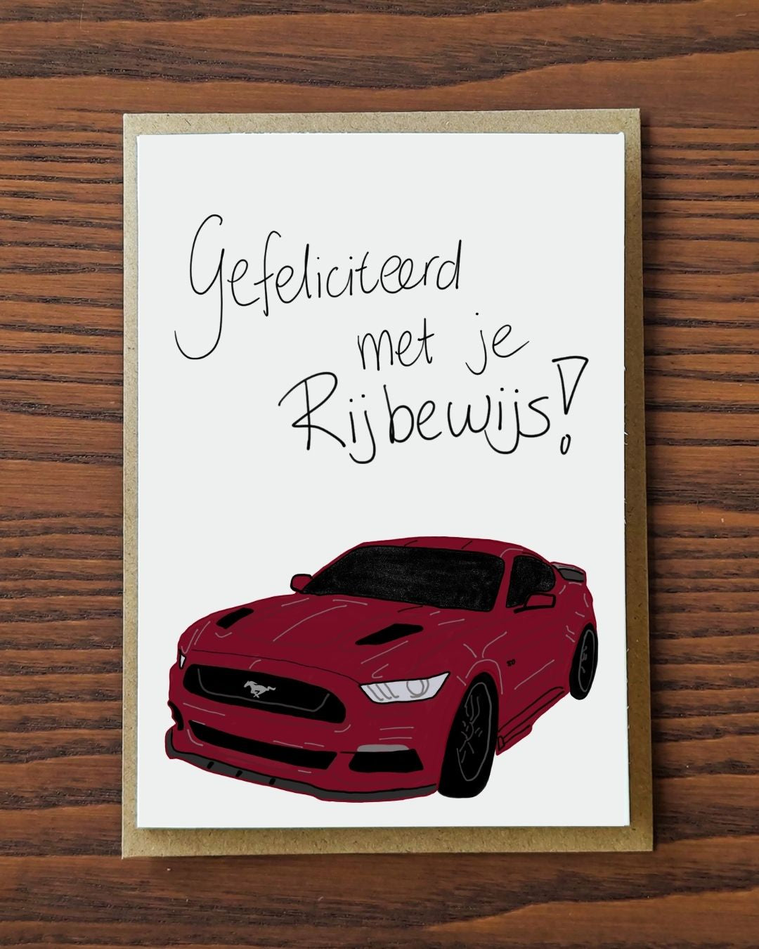 Wenskaart Gefeliciteerd met je Rijbewijs