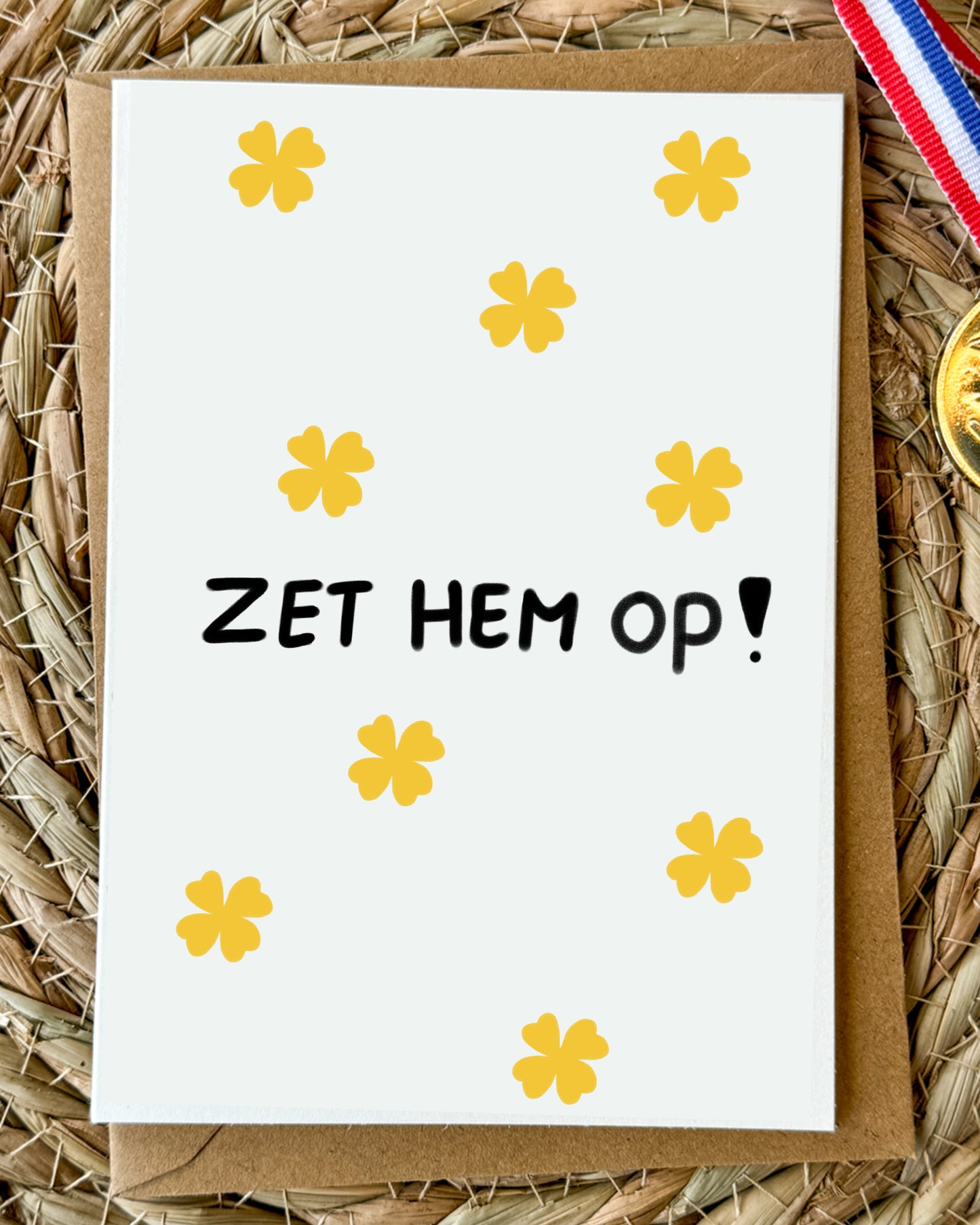 Zet hem op wens kaart sturen succes wensen