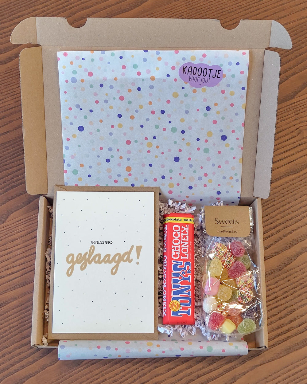 aardigheidje versturen geslaagd snoep chocola