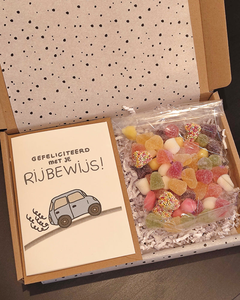 cadeau rijbewijs gehaald brievenbus bestellen