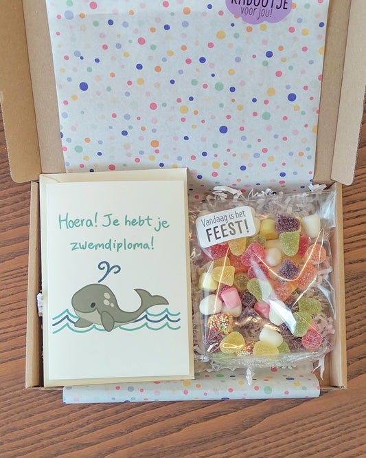 cadeau zwemdiploma brievenbus