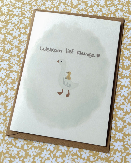 geboorte felicitatie kaartje sturen eendje