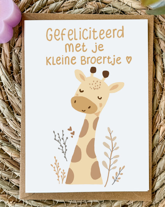 Wenskaart Gefeliciteerd met je kleine broertje 🤍