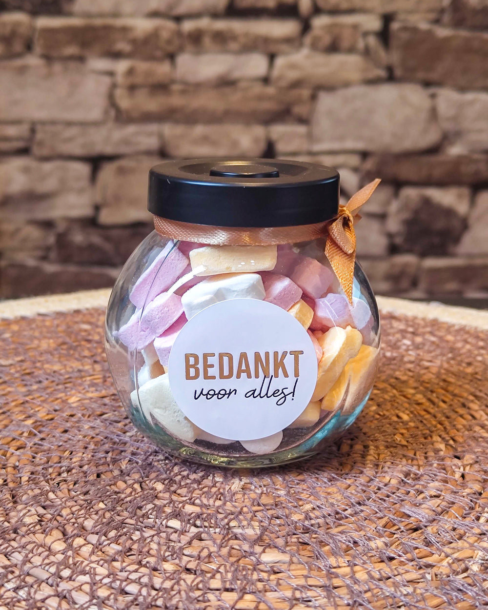 Cadeaupotje Snoep Bedankje grotere aantallen