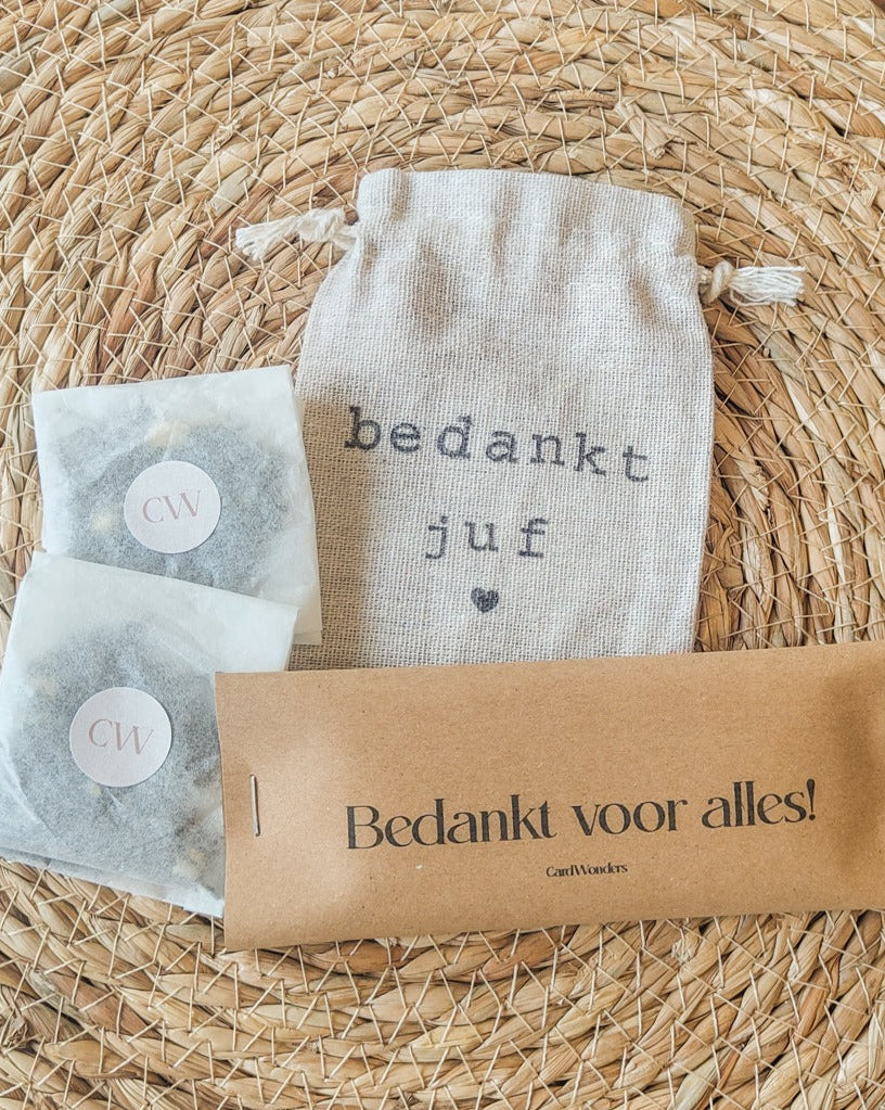 cadeau juf bedankt juffendag leerkracht aardigheidje lief kado