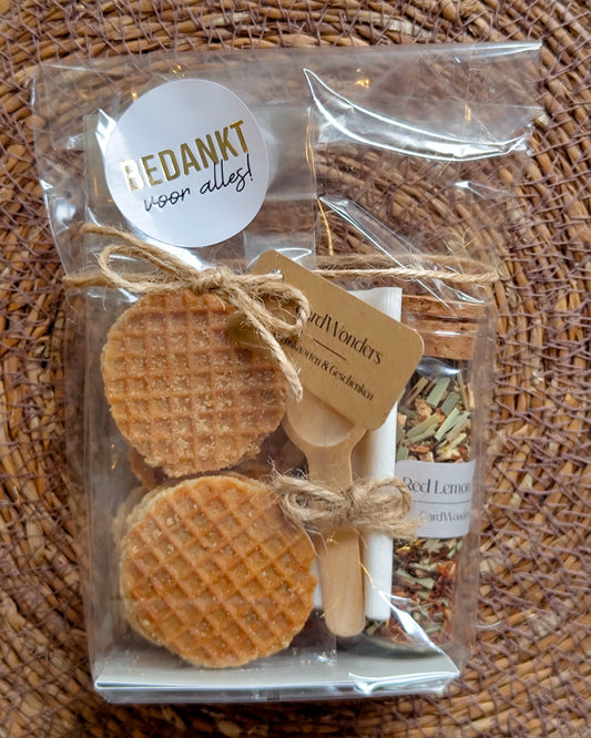Bedank Cadeautje Luxe thee & stroopwafeltjes