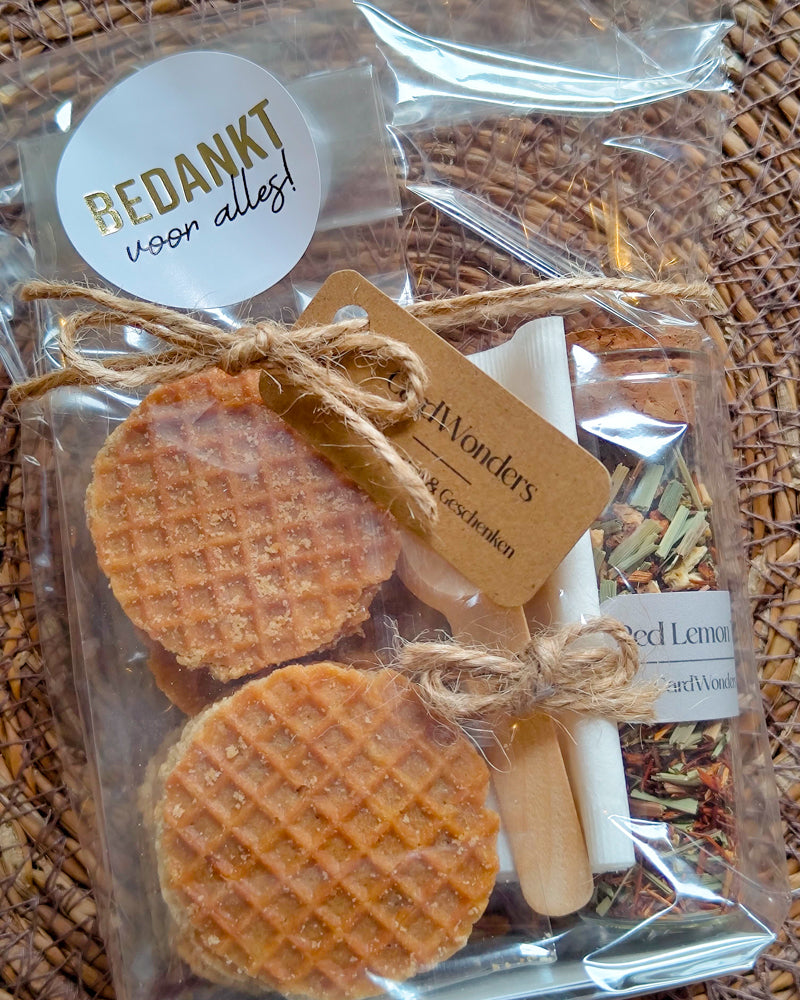 Bedank Cadeautje Luxe thee & stroopwafeltjes