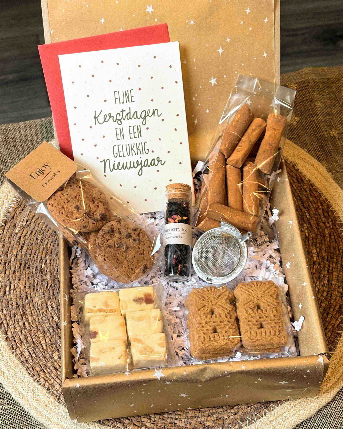 uniek kerstpakketten met thee en lekkernijen