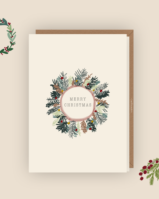 Christmas card Christmas wreath