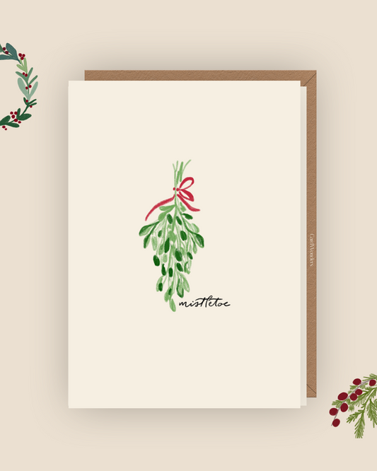 Christmas card Mistletoe