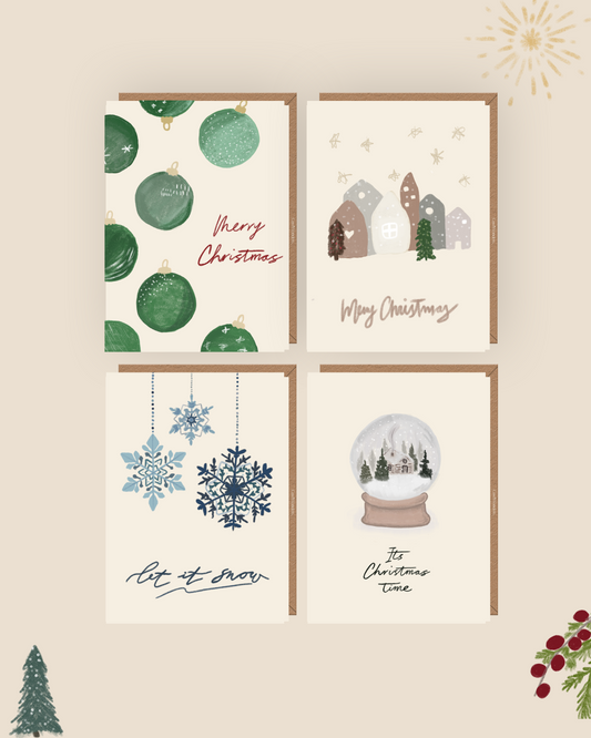 Christmas card package Let It Snow