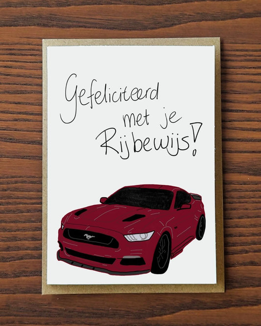 Wenskaart Gefeliciteerd met je Rijbewijs