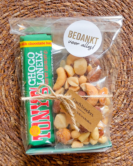 bedank cadeau man zoutjes chocola