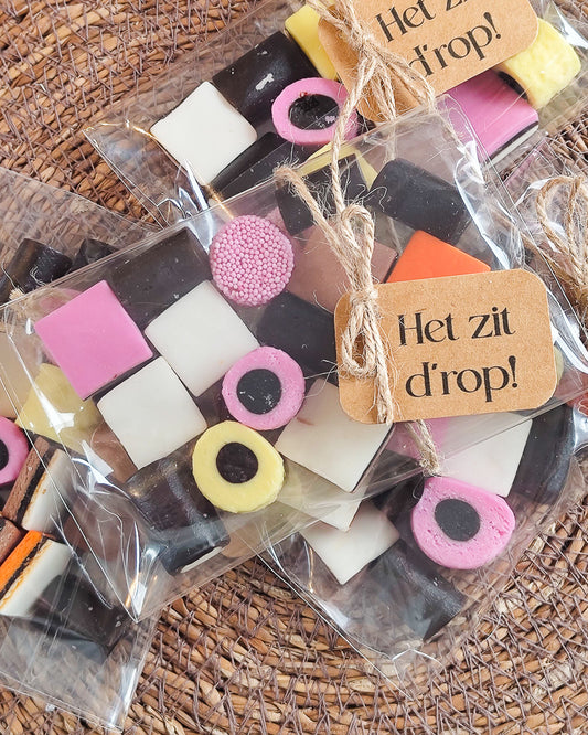 het zit erop drop traktatie afscheid kinderdagverblijf bso