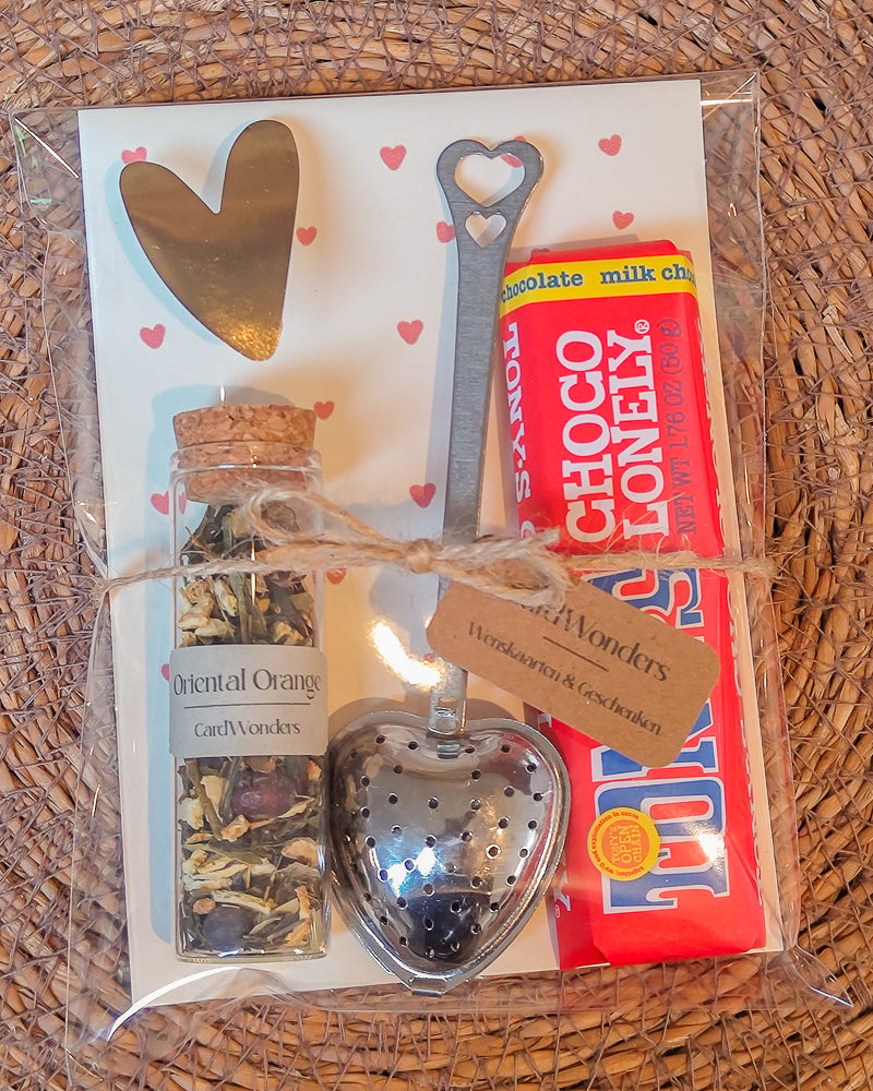 valentijnscadeautje thee en chocolade