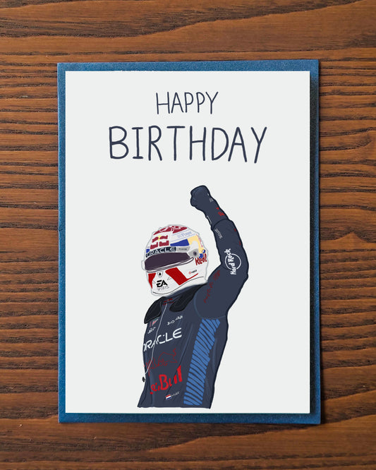 verjaardagskaart max verstappen formule 1